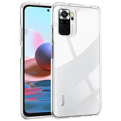 Abbildung von Verco Handyhülle für Xiaomi Redmi Note 10 Case, 4G Handy Cover Hülle Transparent Dünn Klar Silikon, durchsichtig