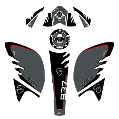Abbildung von Resin Bike Kit Aufkleber Motorrad Kompatibel Mit Ducati Monster 937 2021 2023. Schutz Tank Schutzfolie vor Stößen und Kratzern. Aufklebersatz 3D Harzklebstoff Stickers Made in Italy