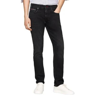 Abbildung von Tommy Hilfiger Herren Jeans Hose Straight Fit, Schwarz (Kane Black), 29W/34L
