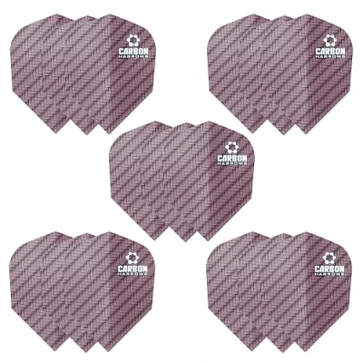 Abbildung von Harrows Carbon Dart Flights 5 x Sets Darts (15 insgesamt) I 100 Mikron Premium Extra Strong Made in UK Professionelles Dartzubehör Pink
