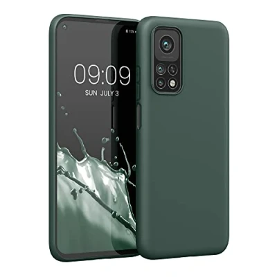Abbildung von kwmobile Hülle kompatibel mit Xiaomi Mi 10T / Pro weiches TPU Silikon Case Cover geeignet für kabelloses Laden Moosgrün