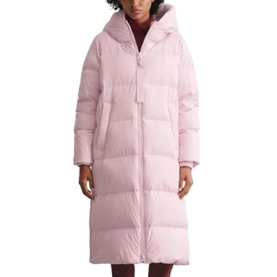 Abbildung von Marc O&#039;Polo Puffer COAT WITH HOOD SIDE Slits Zipper WELT Pockets Backpack Belts Daunenmantel, Damen, Größe: 40, Tinted mauve
