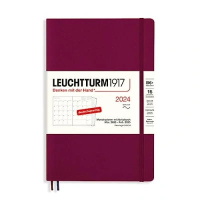 Abbildung von LEUCHTTURM1917 367578 Monatsplaner &amp; Notizbuch Paperback (B6+) 2024, 16 Monate, Softcover, Port Red, Deutsch