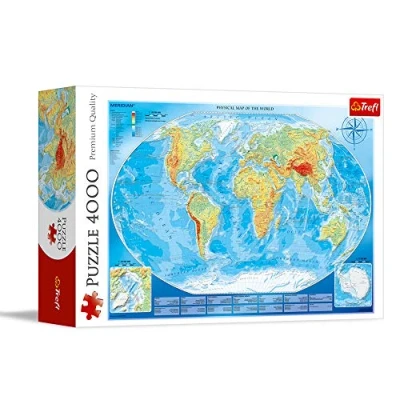Abbildung von Trefl TR45007 Große Weltkarte 4000 Teile, Premium Quality, für Erwachsene und Kinder ab 15 Jahren Puzzle, Farbig