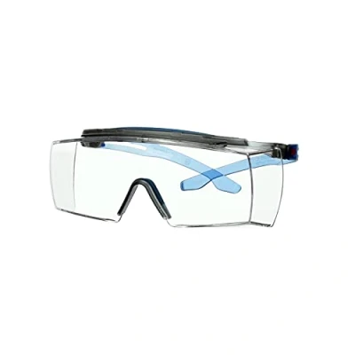 Abbildung von 3M™ SecureFit™ 3700 Überbrille, blaues Gestell, integrierter Augenbrauenschutz, Scotchgard™ Antibeschlag /Antikratz Beschichtung (K&amp;N), klare Scheibe, SF3701XSGAF BLU