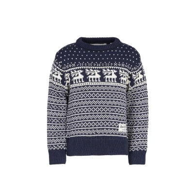 Abbildung von Band of Rascals Reindeer Strickpullover für Kinder, Größe: 164, Navy