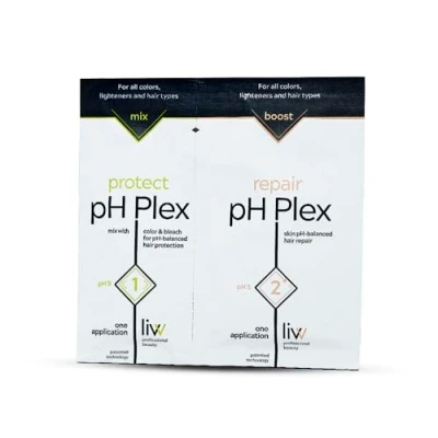 Abbildung von pH Plex 1 &amp; 2 Schutz Reparatur Haarpflege Set schützt das Haar während des Färbens/Bleichens repariert geschädigtes geeignet für alle Haartypen ein optimales Haargefühl