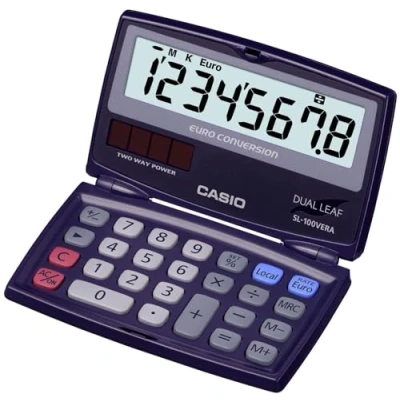 Abbildung von CASIO Taschenrechner SL 100VERA, klappbar, 8 stellig