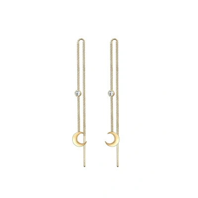 Abbildung von Elli Crescent MOON Ohrringe, Damen, Größe: One Size, Gold coloured