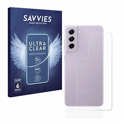 Abbildung von Savvies 6 Stück Schutzfolie für Samsung Galaxy S21 FE 5G (Rückseite) Displayschutz Folie Ultra Transparent