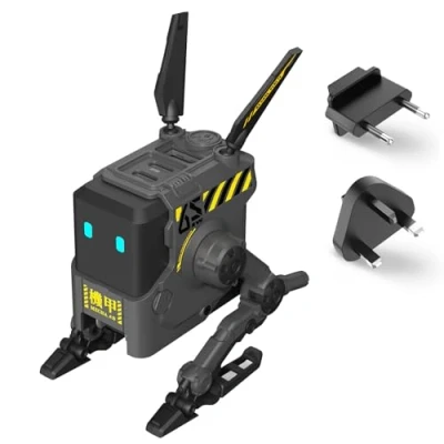 Abbildung von GravaStar Alpha 65W USB C Ladegerät Robot GaN Charger Netzteil 3 Port Schnellladegerät für IOS, Steam Deck (Schwarz)