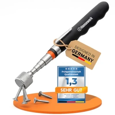 Abbildung von Hansewerk® original Stabmagnet Magnetstab Teleskopmagnet ausziehbar Magnetheber pick up 80 cm teleskop stab stark magnet magnetstange stift werkzeug (1)