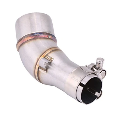 Abbildung von Keenso Motorrad Auspuff Mittelrohr, Edelstahl Mittlere Rohre Adapter Verbinder für R25 R3 2013 2016 Auspuffanlagen Modifikationen