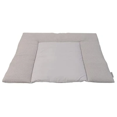 Abbildung von ULLENBOOM ® Wickelauflage 85x75 cm Waffelpiqué Grau (Made in EU) Wickelunterlage Waschbar und für Unterwegs geeignet, Bezug: 100% OEKO TEX Baumwolle, Wickeltischauflage 75x85