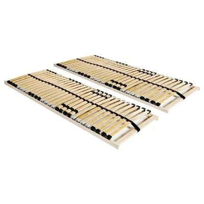 Abbildung von vidaXL 2X Lattenrost mit 28 Latten 7 Zonen Höhenverstellbar im Kopf und Fußbereich Lattenrahmen Bettrost Holzlatten Rost 90x200cm