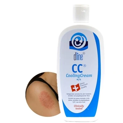 Abbildung von dline CC CoolingCream Vom Pflegeprofi für trockene, sensible Haut 500ml Flasche Feuchtigkeitscreme Neurodermitis Creme Aloe vera, Bienenwachs Glycerin Jojobaöl Mandelöl Rizinusöl Menthol