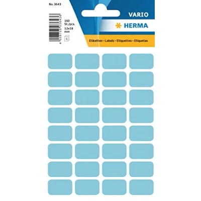 Abbildung von 10 x HERMA Vielzweck Etiketten 12x18mm blau VE=160 Stück
