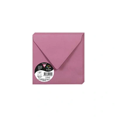Abbildung von Clairefontaine 55658C Packung mit 20 Umschläge Pollen, 140 x mm, 120g, ideal für Einladungen und Korrespondenz, Hortensienrosa, 1 Pack