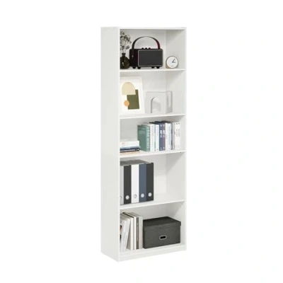 Abbildung von Furinno Gehry 5 stufiges Bücherregal mit verstellbaren Regalen, Weiß