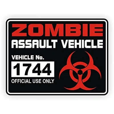 Abbildung von MACMRD Auto Aufkleber 15 X 11,2 cm Fashion Zombie Assault Vehicle License Retroreflektierende Autoaufkleber Motorrad