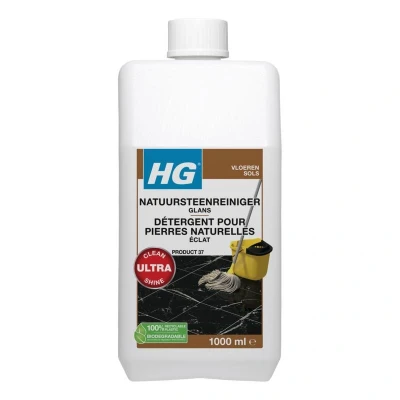 Abbildung von HG Natursteinreiniger Glanz, Produkt 37, Reinigung &amp; Glanz Für Naturstein Und Marmor. Konzentrierter Wischreiniger Mit Frischem Duft 1 Liter (221100103)