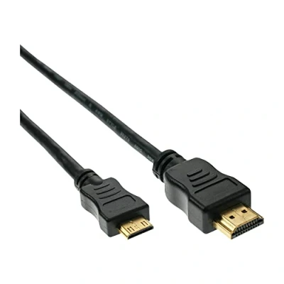 Abbildung von InLine High Speed HDMI Mini Kabel, Stecker A auf C, verg. Kont., schwarz, 10m, 10 m, Type C (Mini), Typ (Standard), 1920 x 1080 Pixel, 10,2 Gbit/s, Schwarz