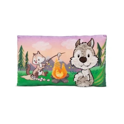 Abbildung von NICI Forest Friends Kinder Kissen Wolf Winny &amp; Streifenhörnchen JoJo 43x25cm Rechteckiges Kuschelkissen flauschig, Für Mädchen, Jungen Babys Erwachsene 49954