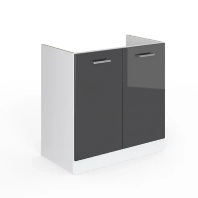 Abbildung von Vicco Spülenunterschrank R Line, Anthrazit Hochglanz/Weiß, 80 cm ohne Arbeitsplatte