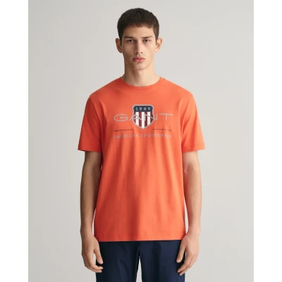 Abbildung von GANT REG Archive Shield SS Tshirt print, Herren, Größe: Large, Burnt orange