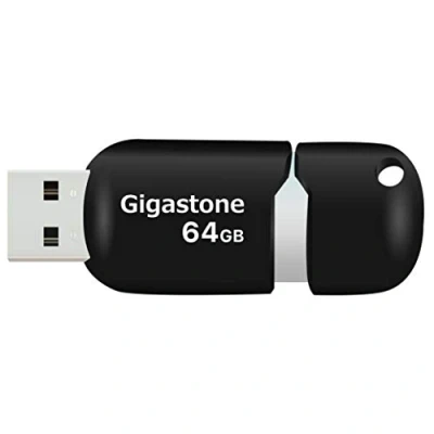 Abbildung von Gigastone V10 64GB USB 2.0 Flash Laufwerk, Einziehbare Tasten für MacBook Laptop, Windows Mac Linux kompatibel, Drive, Sticks, Farbe Schwarz