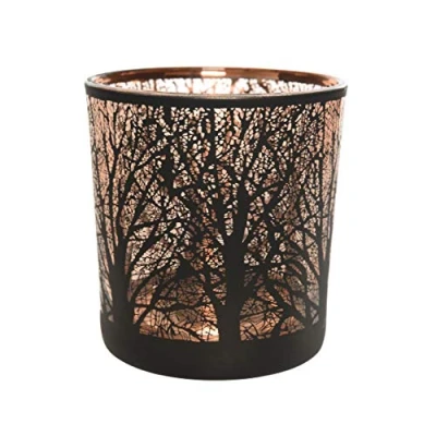 Abbildung von Kaemingk Teelichthalter Kerzenhalter Advent Weihnachten Baum schwarz Ø7 x 8 cm