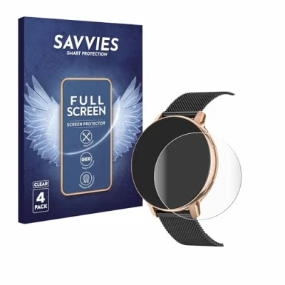 Abbildung von Savvies 4 Stück Full Screen Schutzfolie für Naixues S53 1.39&quot; Cover Displayschutz Folie [3D Curved, Transparent, Anti Fingerabdruck]