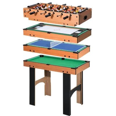 Abbildung von HOMCOM 4 in 1 Multispieltisch mit Tischfußball Tischhockey Tischtennis Billard