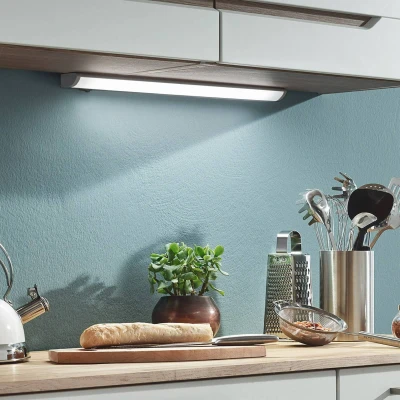 Abbildung von Telefunken 600104TF, LED Unterbauleuchte schwenkbar, inkl. Schalter, Verbindungskabel und Zuleitung Unterbaulampe 8W, 1.000lm Lichtfarbe Leiste: neutralweiÃŸ Länge: 55 cm Farbe: titan