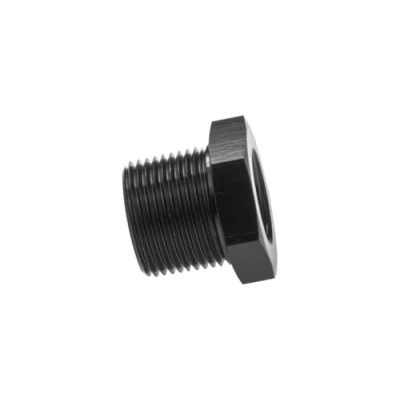 Abbildung von 3/8 NPT Flare Hex Port Plug Adapter Fitting auf 1/4 Buchse Reduzierrohrbuchse Schlauchanschlussadapter Schwarz