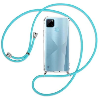Abbildung von mtb more energy® Handykette kompatibel mit Realme C21 Y, C21Y, C25Y (6.5&#039;&#039;) türkis Smartphone Hülle zum Umhängen Anti Shock Full TPU Case