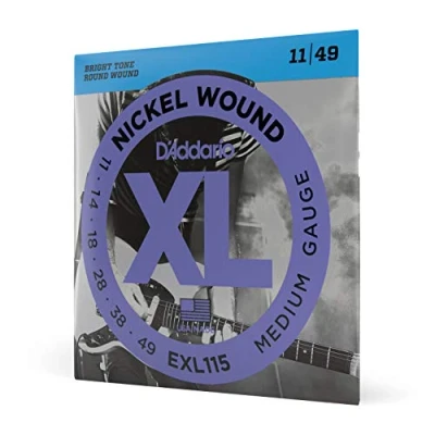 Abbildung von D&#039;Addario Gitarrensaiten E Gitarre Gitarren Saiten EXL115 Med. Blues/Jazz Rock, 11 49 1 Stück