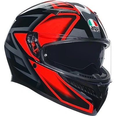 Abbildung von AGV K3 Compound Integralhelm (schwarz/rot/grau), M (57)