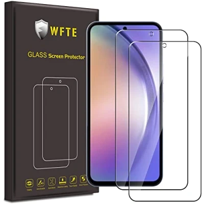 Abbildung von WFTE [2 Stück Schutzfolie für Samsung Galaxy A54 5G/S23 FE Panzerglas Glasfolie 9H Härte, Anti Kratzen, Bläschen Displayschutzfolien Panzer Schutz Glas S23 5G