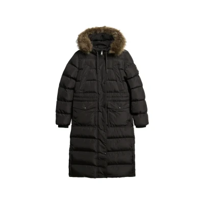 Abbildung von Superdry Everest FAUX FUR Daunenmantel, Damen, Größe: 40, Black