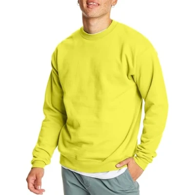Abbildung von Hanes Herren EcoSmart Fleece, Cotton Blend Pullover, Crewneck for Men, 1 Or 2 Pack Available Sweatshirt, Sicherheitsgrün, Packung, X Large
