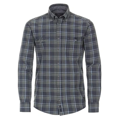 Abbildung von Casamoda Kariert Casual FIT Hemd, Herren, Größe: Large, Graues dunkelblau