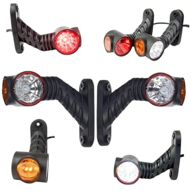 Abbildung von 2 x LED Gummi Begrenzungsleuchte Seitenleuchte 12V 24V mit E Prüfzeichen Positionsleuchte Auto LKW PKW Wohnwagen KFZ Lampe Leuchte Licht Weiß Rot Orange