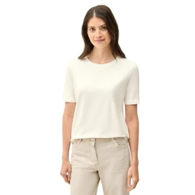 Abbildung von CECIL Damen 3225993 Basic Rundhals T Shirt, Vanilla White, XXL