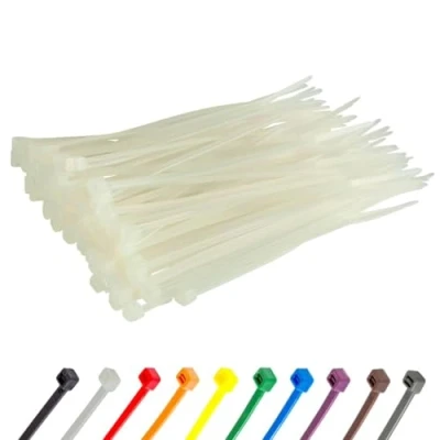 Abbildung von Gocableties Kabelbinder 100 Stück Weiß/Naturfarben Transparent, 200 mm x 2,5mm mit 8,1 kg Zugfestigkeit, UV Beständig Set
