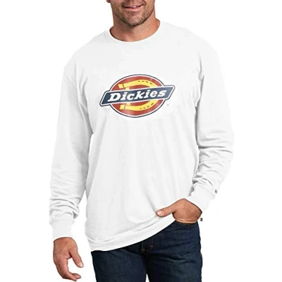 Abbildung von Dickies Herren Long Sleeve Regular Fit Logo Tee T Shirt, Weiß V1, Mittel