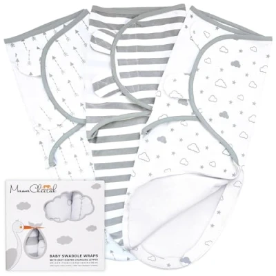 Abbildung von Mama Cheetah Preemie Swaddle Sack, Organic Sleep Sacks for Preemies, Blanket Wrap, Easy Swaddles Premature Baby Girl 1.8 3.2 kg, Newborn Essentials, 3 Pack, Cotton