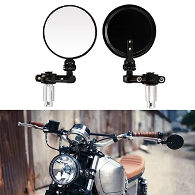 Abbildung von DREAMIZER Runden Motorrad 7/8&quot; 22mm Lenkerendenspiegel, Rückspiegel für Street Sport Bikes Cruiser