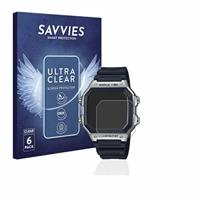 Abbildung von Savvies 6 Stück Schutzfolie für Casio AE 1200WH 1CVEF Displayschutz Folie Ultra Transparent