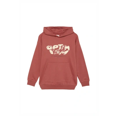 Abbildung von s.Oliver MIT Frontprint Kapuzenpullover für Kinder, Größe: 134/140, Rubinrot